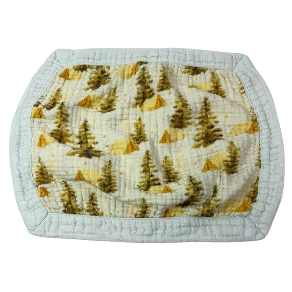 HTF Milkbarn Cotton Bamboo Camping Pine Tree Tent Lovey Security Blanket Muslin